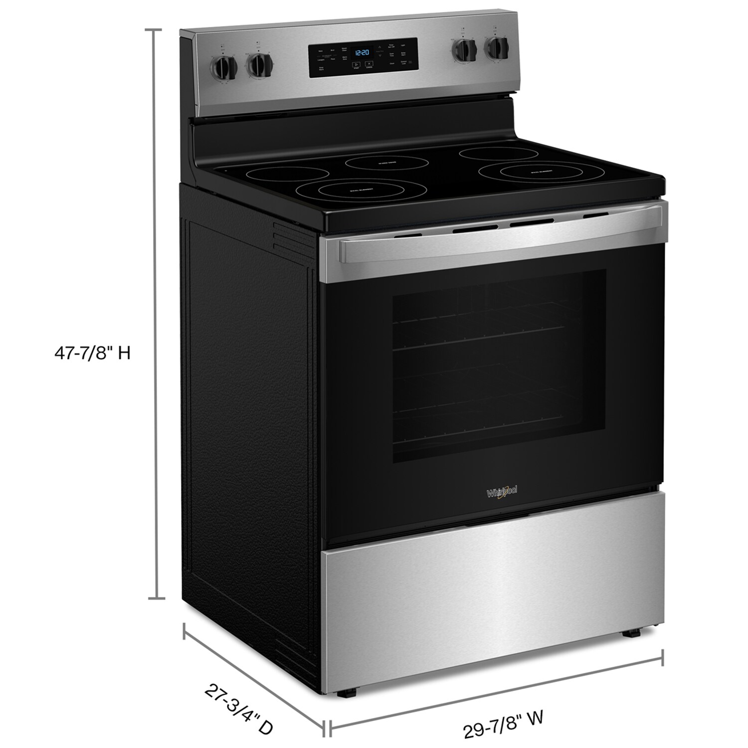 Whirlpool 30 in. 5.3 cu. ft. Electric Range with Radiant Burners - Stainless Steel, Stainless Steel, hires