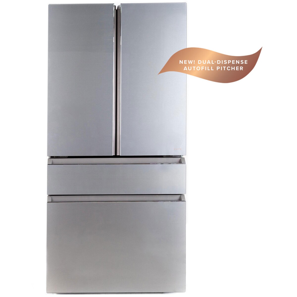 Cafe 36 in. 23.2 cu. ft. Smart Counter Depth 4-Door French Door Refrigerator with Internal Water AutoFill Pitcher - Platinum Glass, , hires