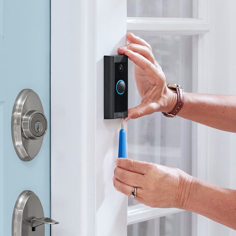 Ring - Wi-Fi Video Doorbell - Wired - Black, , hires