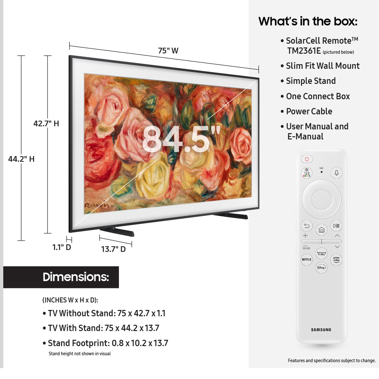 Samsung - 85" Class The Frame (LS03D) Series QLED 4K UHD Smart Tizen TV, , hires