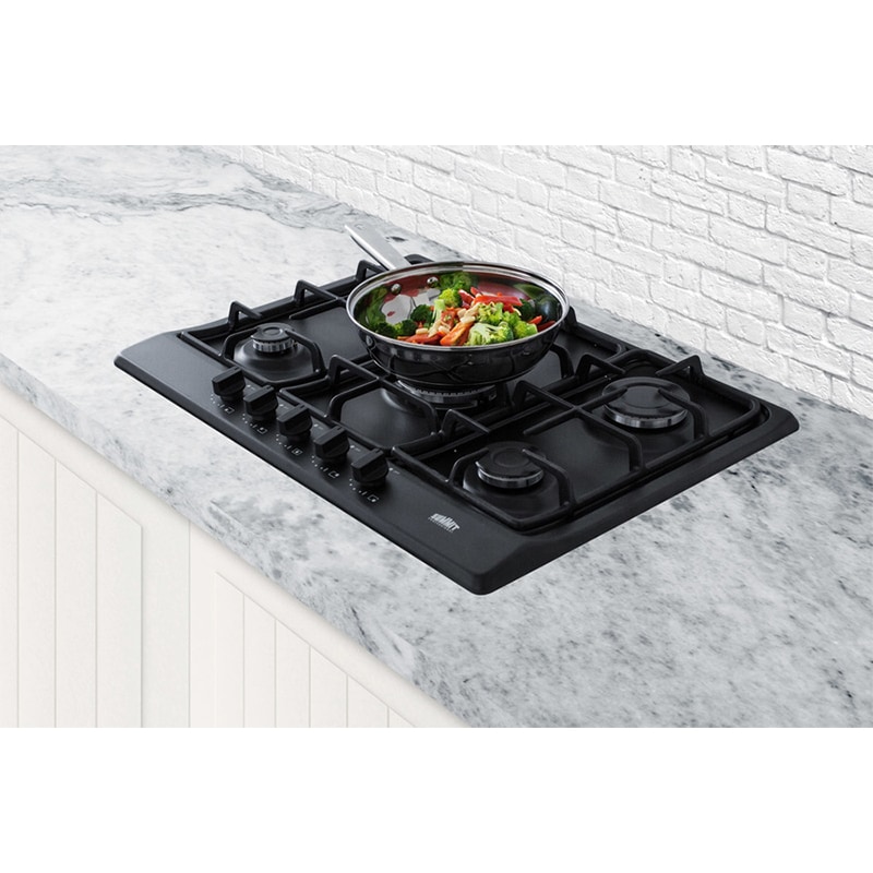 Summit 27 in. 5-Burner Natural Gas Cooktop - Black, , hires