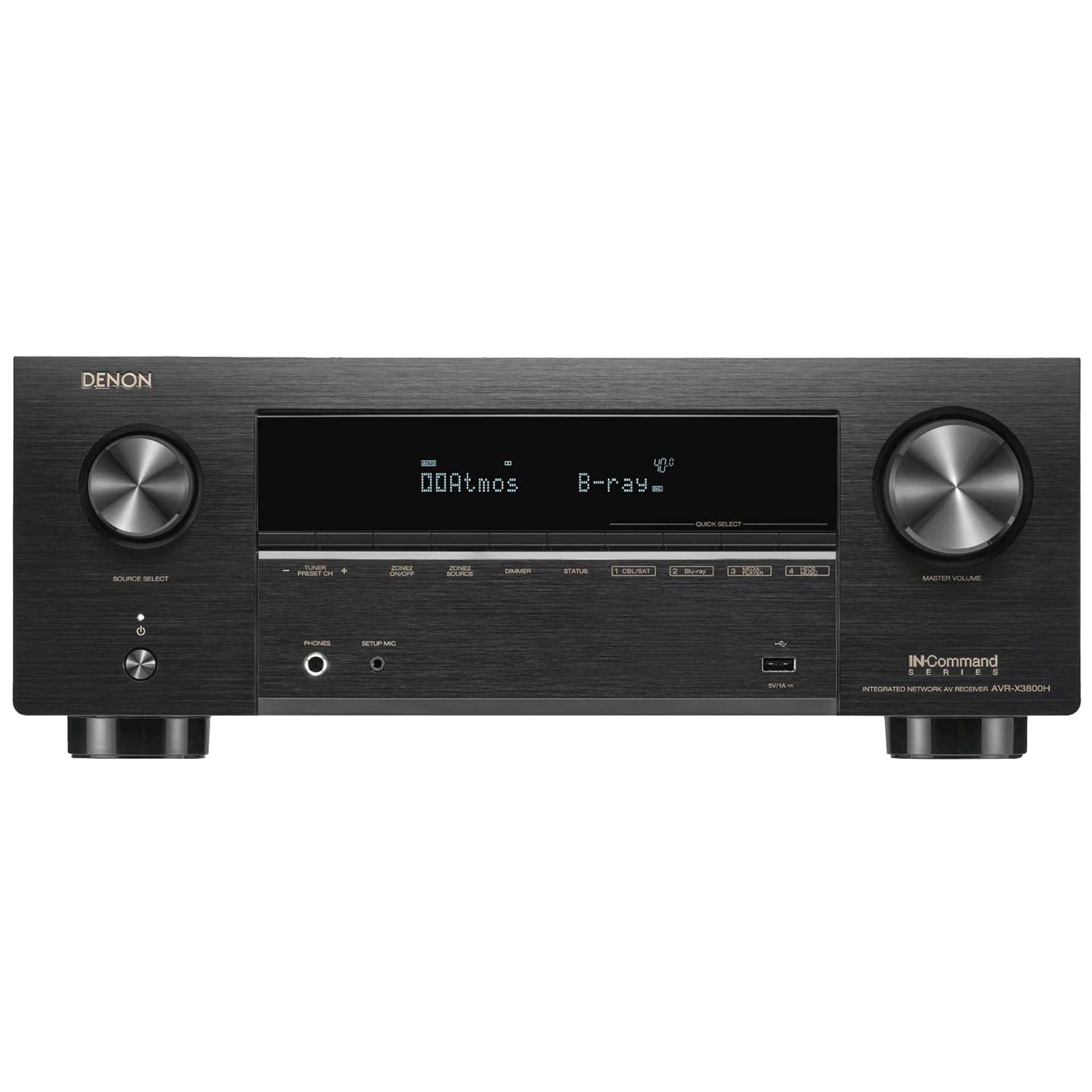 Denon 9.4 Ch. 105W 8K AV Receiver with Built-In HEOS - Black, , hires