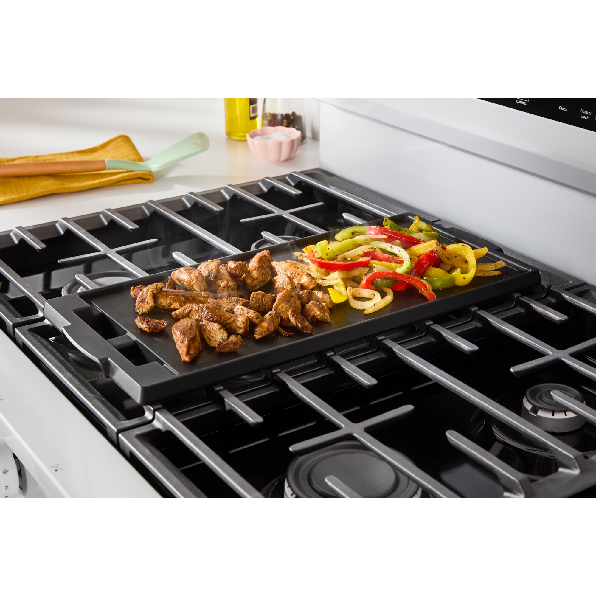 Whirlpool 30 in. 5 cu. ft. Air Fry Standard Convection Gas Range with 5 Sealed Burners - White, White, hires