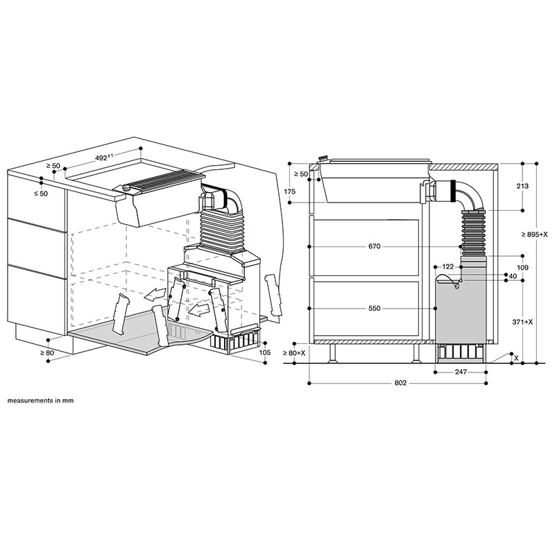 Gaggenau 200 Series 6 in. Convertible Downdraft with 3 Fan Speeds - Black, , hires