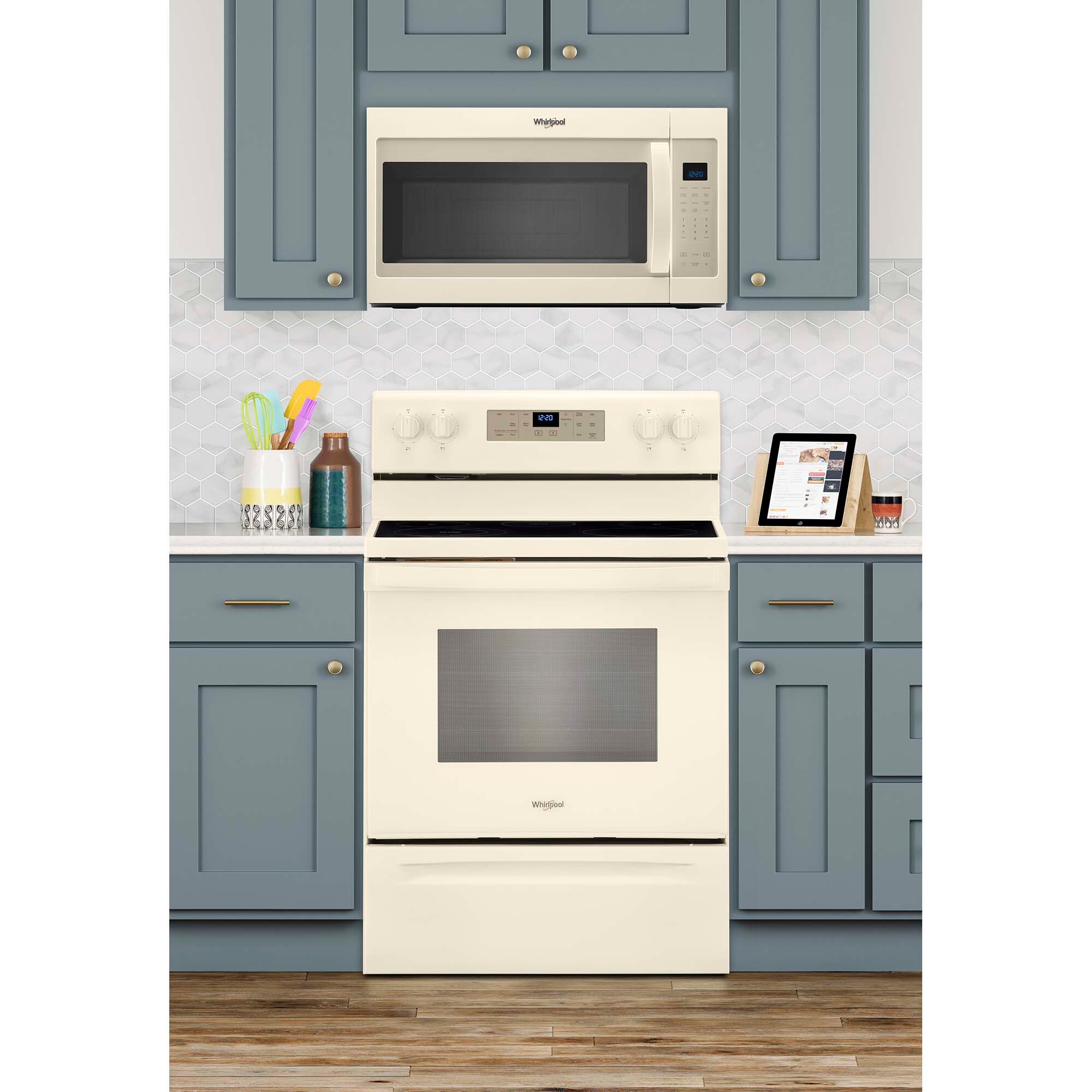 Whirlpool 30 in. 1.9 cu. ft. 1000W Over-the-Range Microwave with 300 CFM & Sensor Cooking - Biscuit, Biscuit, hires
