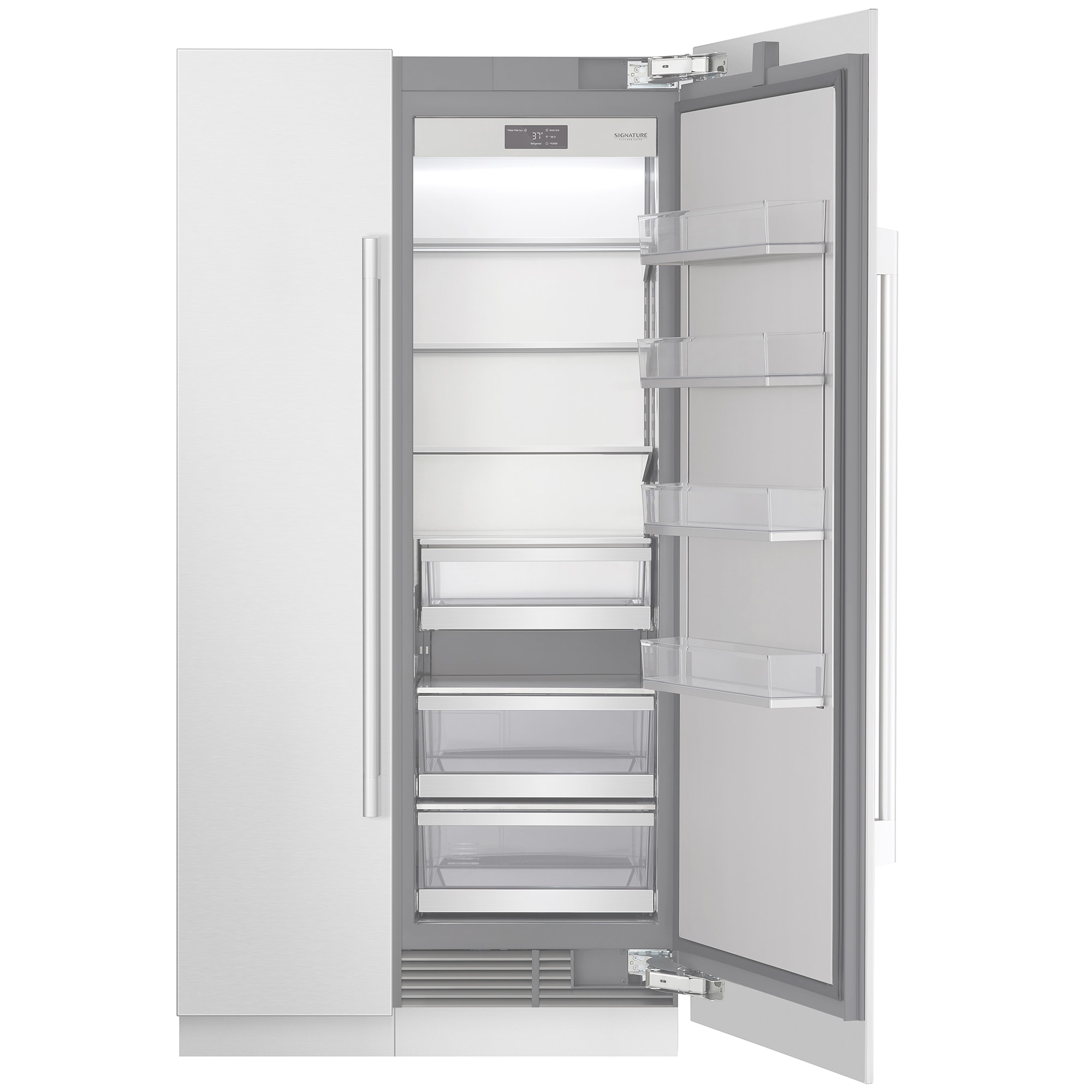 Signature Kitchen Suite 24 in. 13.9 cu.ft. Built-In Smart Counter Depth Freeezerless Refrigerator with Internal Water Dispenser - Custom Panel Ready, , hires