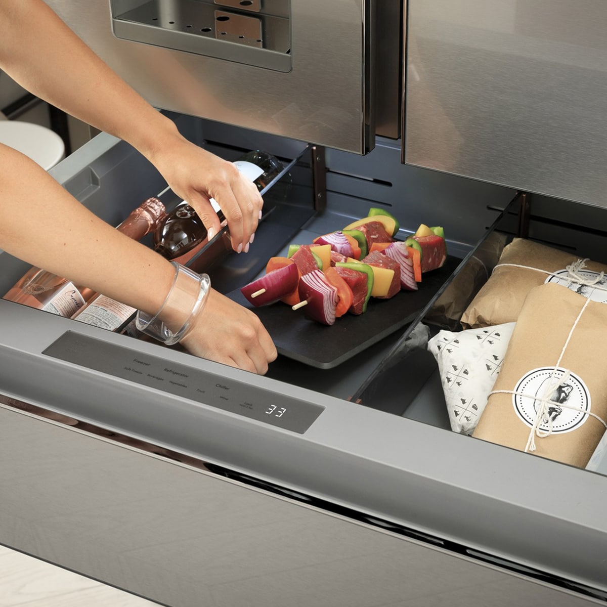 Cafe 36 in. 27.8 cu. ft. Smart 4-Door French Door Refrigerator with Ice & Water Dispenser - Matte White, Matte White, hires