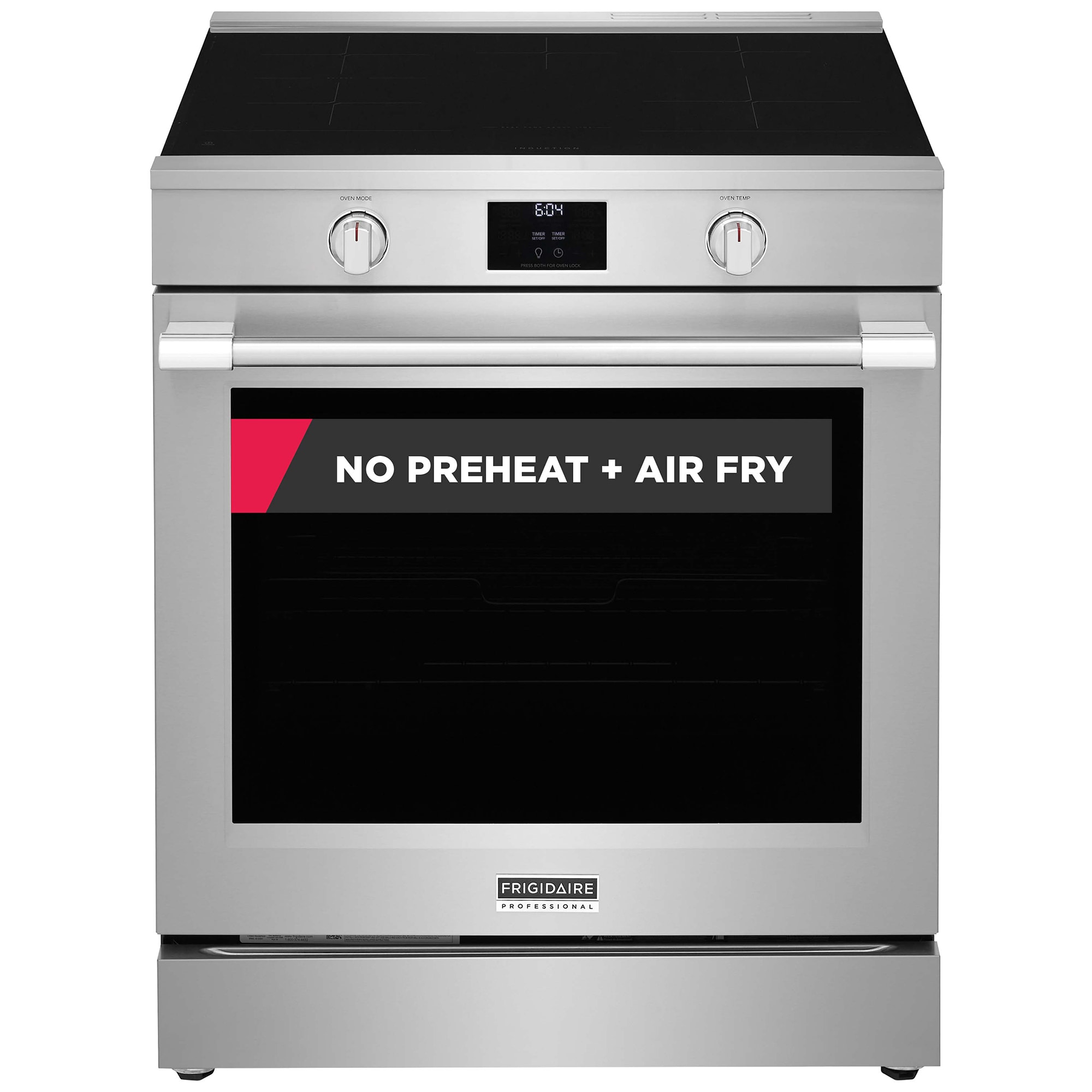 Frigidaire Professional 30 in. 6.2 cu. ft. Air Fry True European Convection Steam Electric Range with 5 Induction Burners - Stainless Steel, , hires