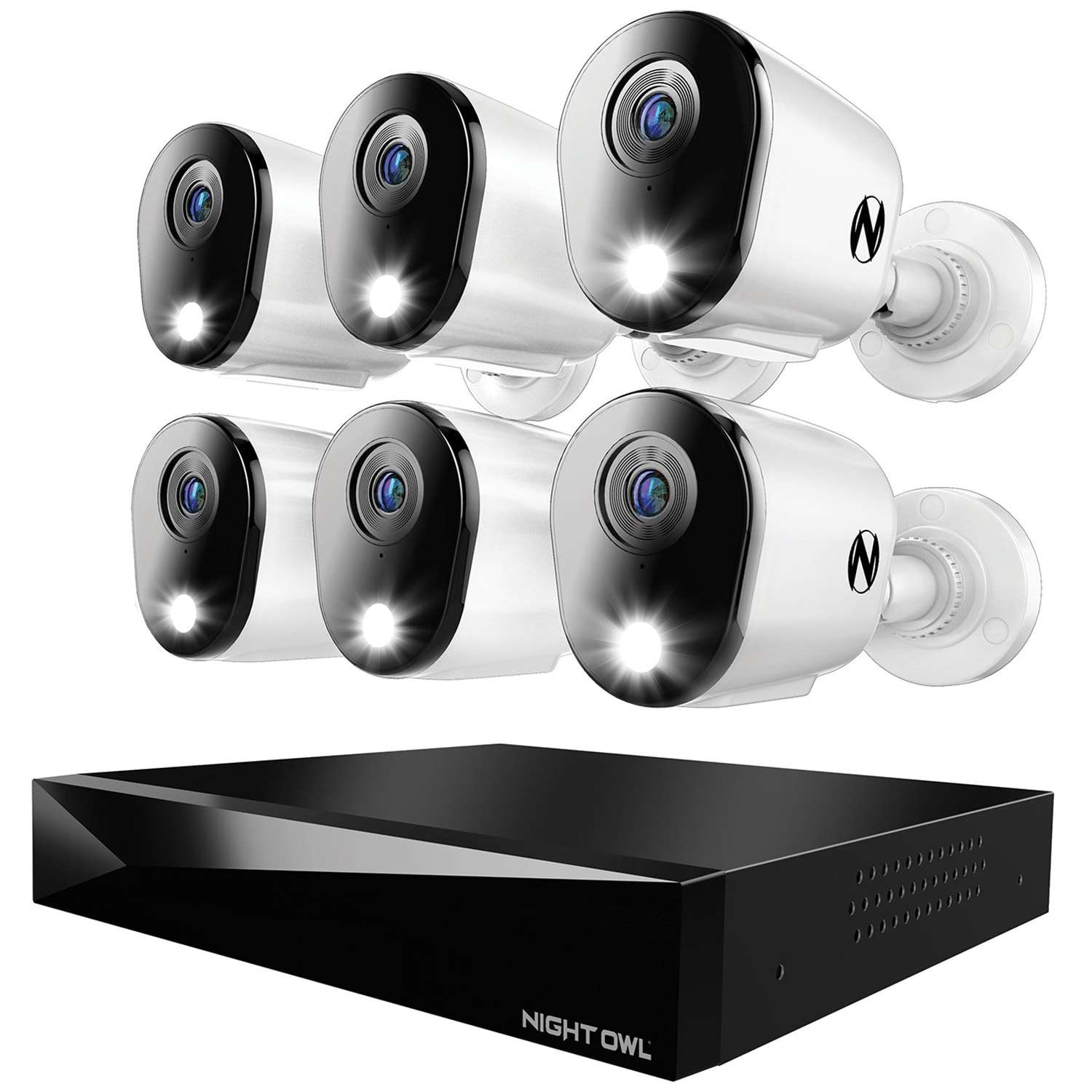 Night Owl - 12 Channel 6 Camera Wired 4K 2TB DVR Security System - White, , hires