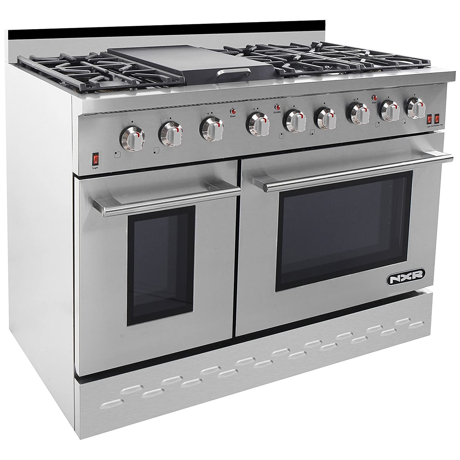 NXR 48 in. 7.2 cu. ft. Standard Convection Double Oven Gas Range with 6 Sealed Burners - Stainless Steel, , hires