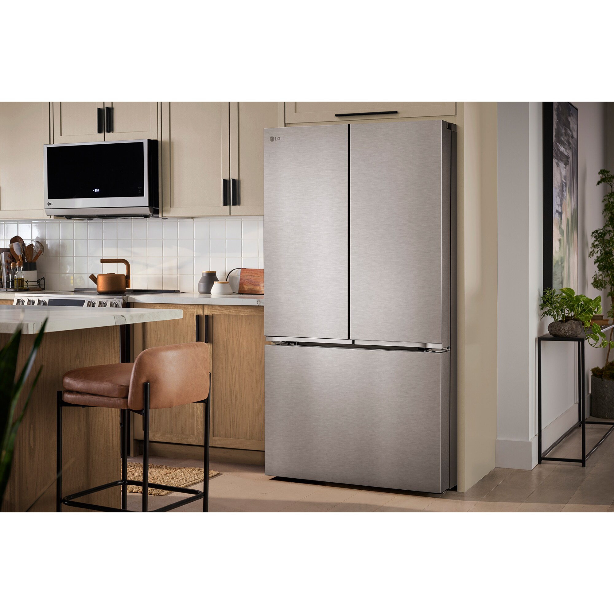 LG 36 in. 31.7 cu. ft. Smart French Door Refrigerator with Internal Water Dispenser - PrintProof Stainless Steel, , hires