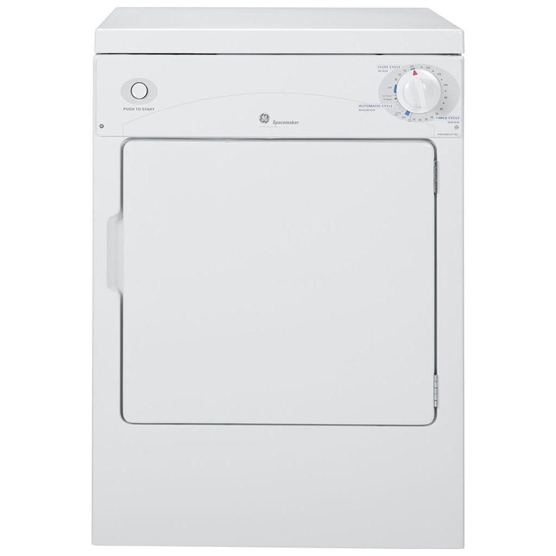 GE Spacemaker Series 24 in. 3.6 cu. ft. Electric Dryer with 3 Dry Programs White P.C