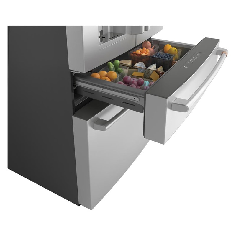 Cafe 36 in. 27.8 cu. ft. Smart 4-Door French Door Refrigerator with Ice & Water Dispenser - Stainless Steel, Stainless Steel, hires