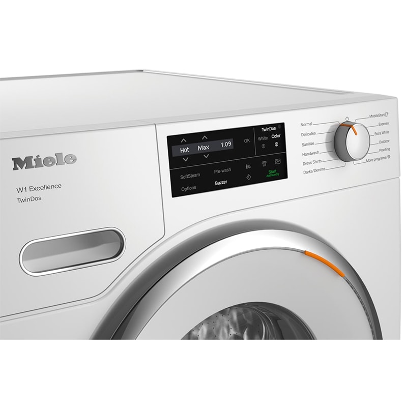 Miele TwinDos 24 in. 2.26 cu. ft. Smart Stackable Front Load Washer with Sanitize Cycle & Steam Cycle - Lotus White, , hires
