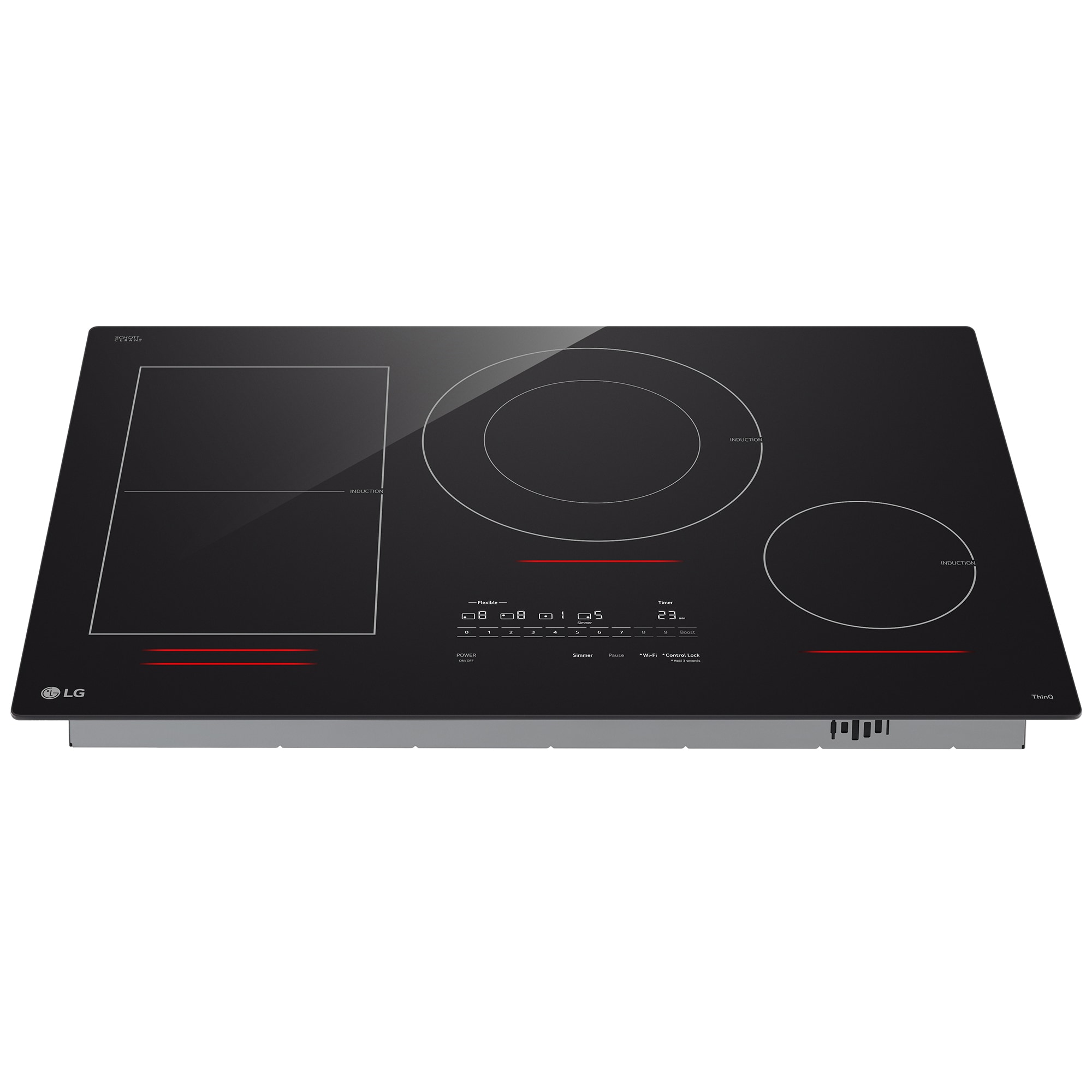 LG 30 in. 4-Burner Smart Induction Cooktop with SmoothTouch Controls, Simmer Burner & Power Burner - Black, , hires