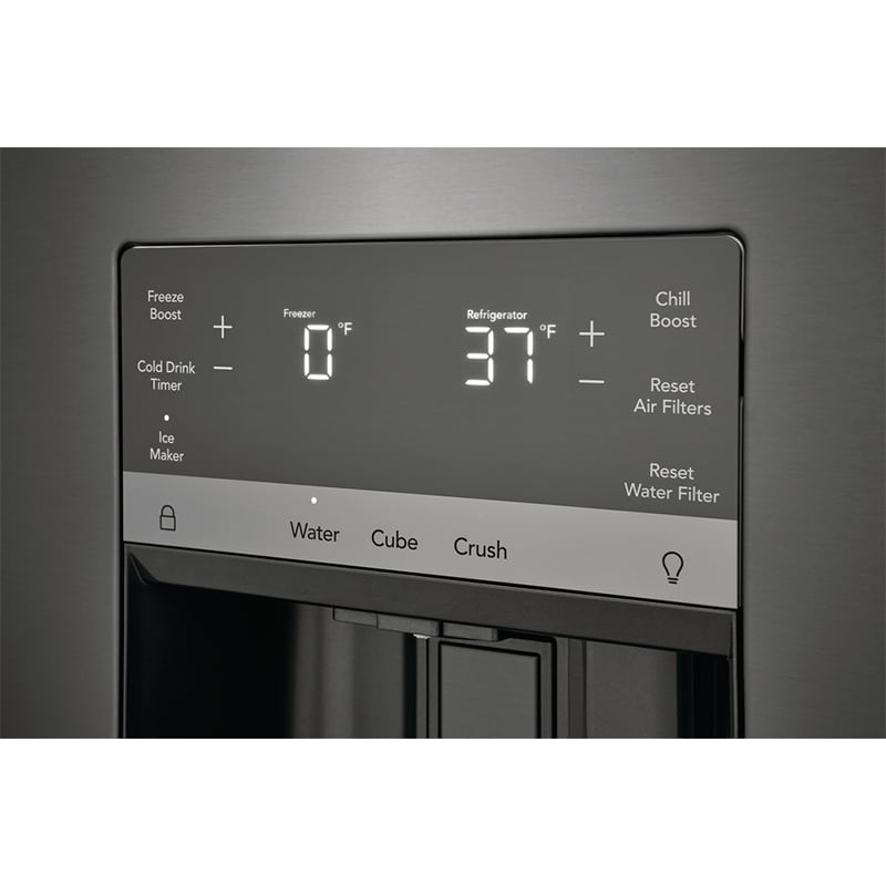 Frigidaire Gallery 36 in. 27.8 cu. ft. French Door Refrigerator with Ice & Water Dispenser - Smudge-Proof Black SS, Smudge-Proof Black SS, hires