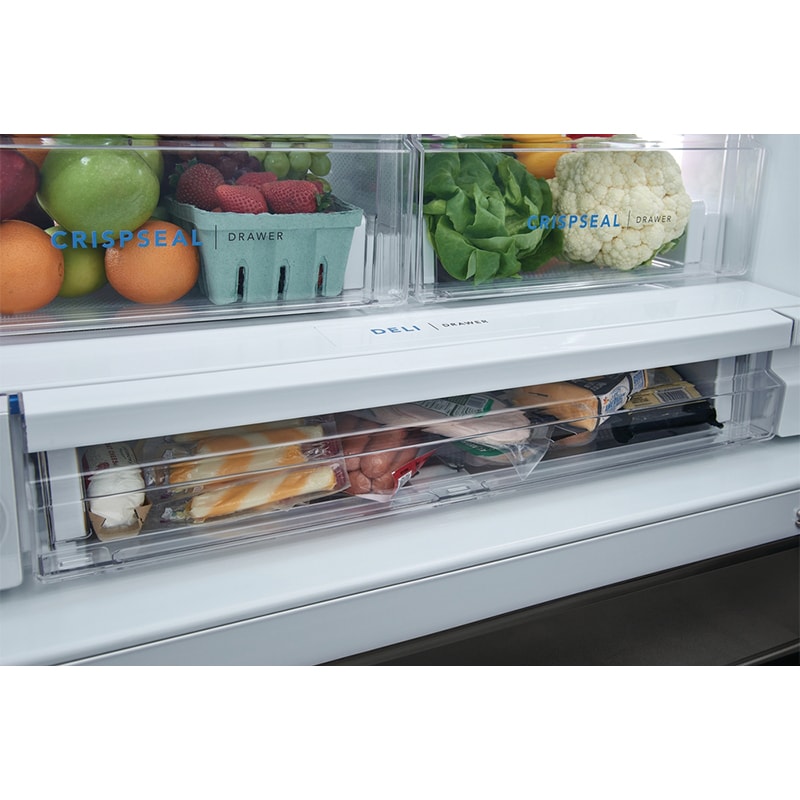 Frigidaire 36 in. 27.8 cu. ft. French Door Refrigerator with Ice & Water Dispenser - Black Stainless, Black Stainless, hires