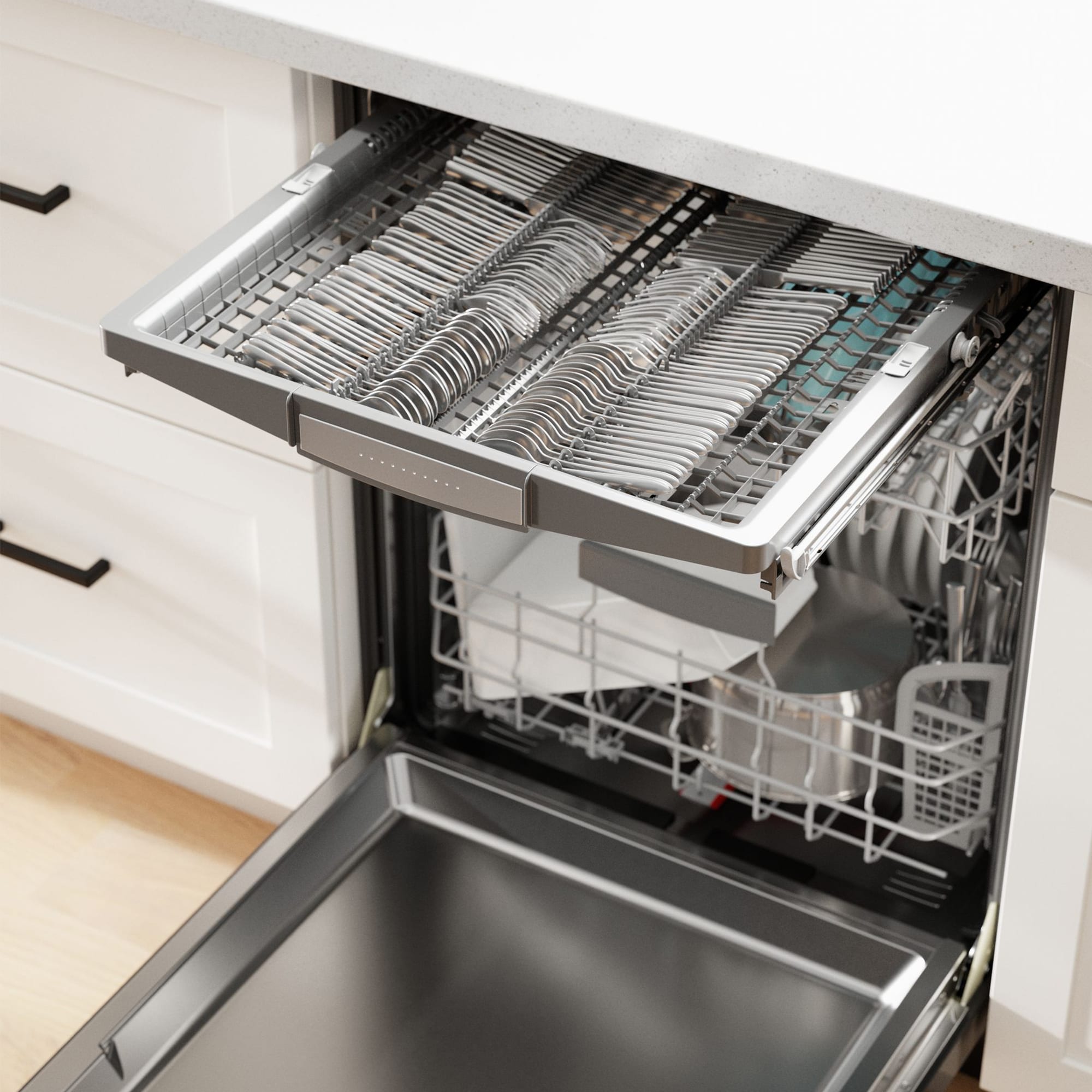 Bosch 800 Series 24 in. Top Control Smart Dishwasher with 42 dBa Sound Level, 3rd-Rack, CrystalDry & Pocket - Black, Black, hires