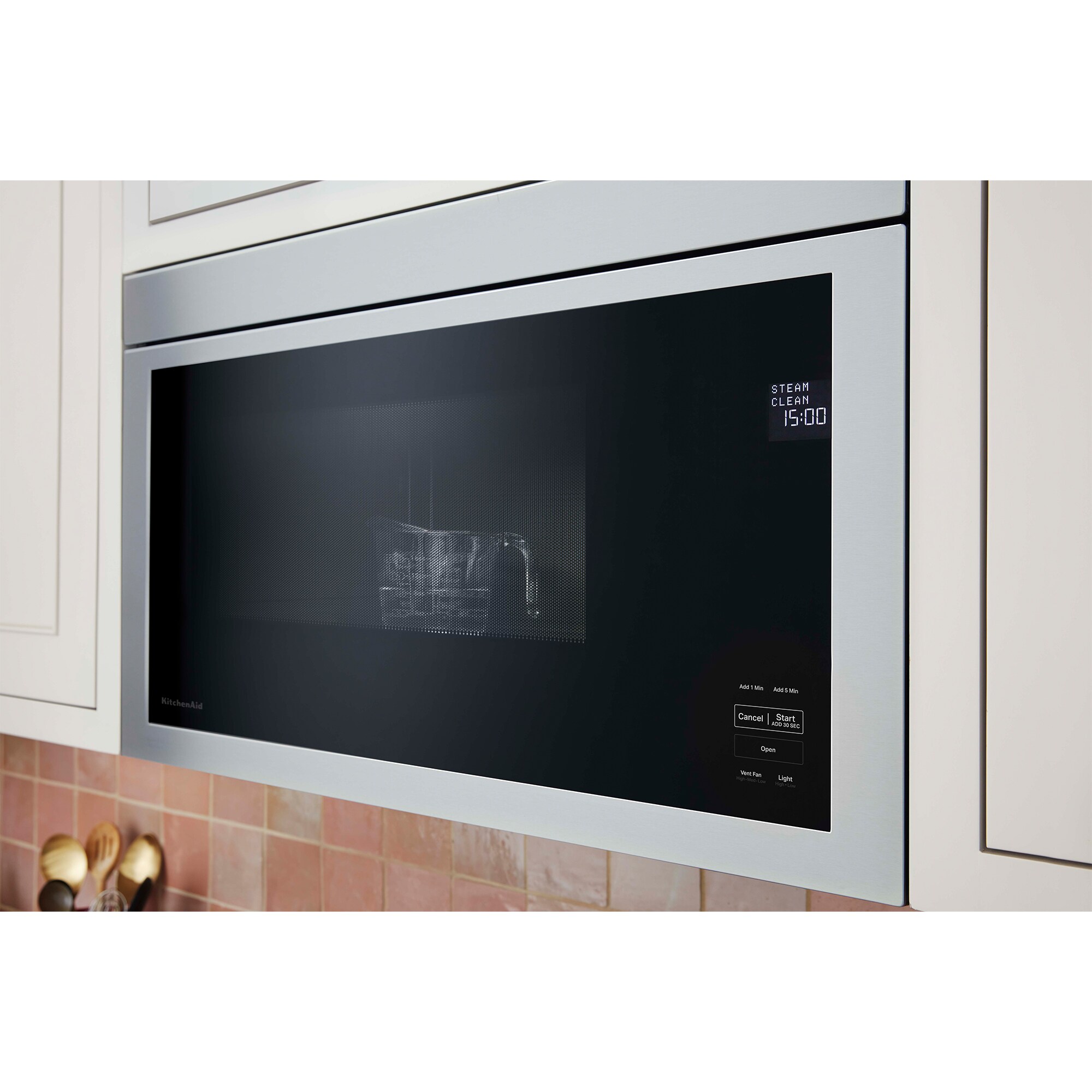 KitchenAid 30 in. 1.1 cu. ft. 1000W Over-the-Range Microwave with 400 CFM & Sensor Cooking - Stainless Steel, Stainless Steel, hires