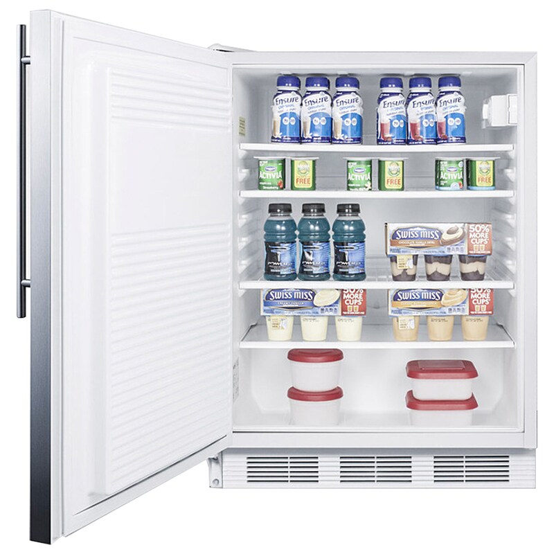 Summit AccuCold 24 in. 5.5 cu. ft. Left-Hinged Undercounter Refrigerator - Stainless Steel, , hires