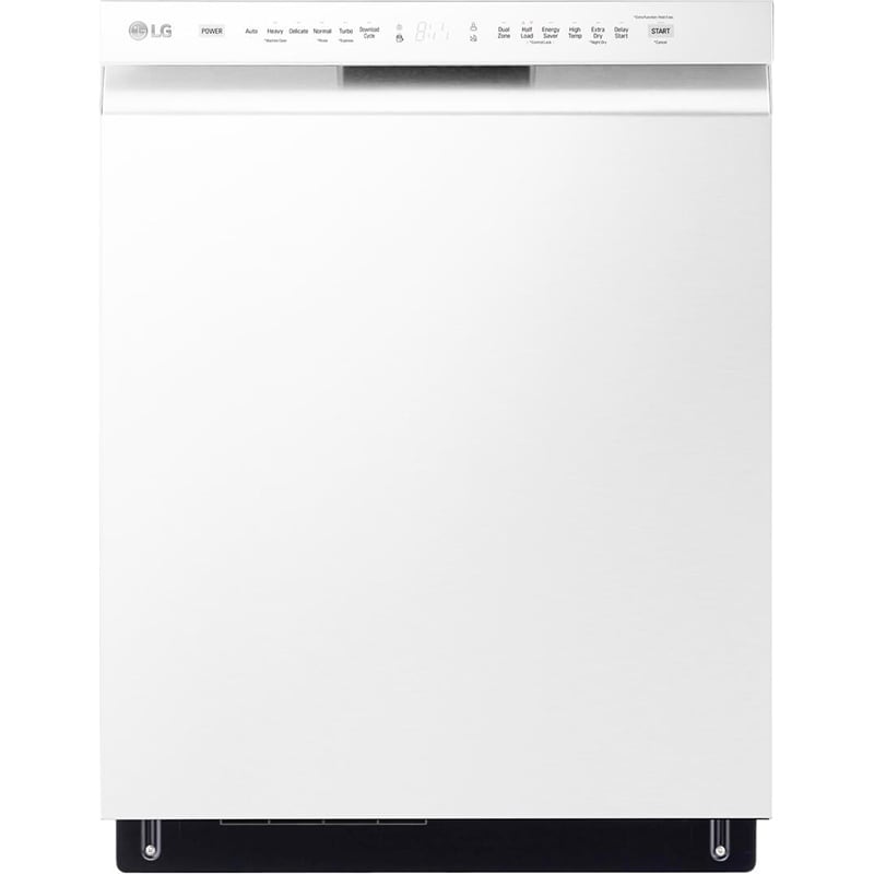 LG 24 in. Front Control Dishwasher with 48 dBa Sound Level, 3rd-Rack, Dynamic Dry & Pocket - White, White, hires