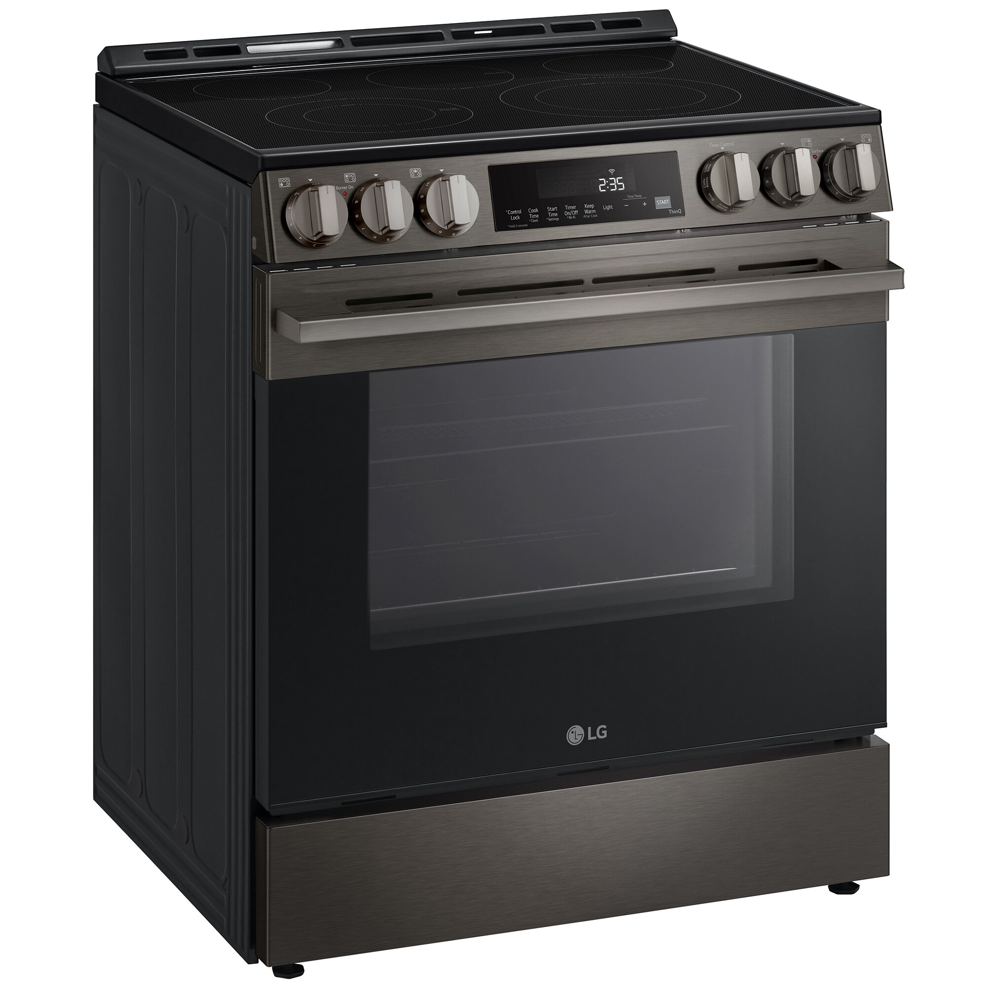 LG 30 in. 6.3 cu. ft. Smart Air-Fry Standard Convection Slide-In Electric Range with Radiant Burners - Black Stainless Steel, , hires