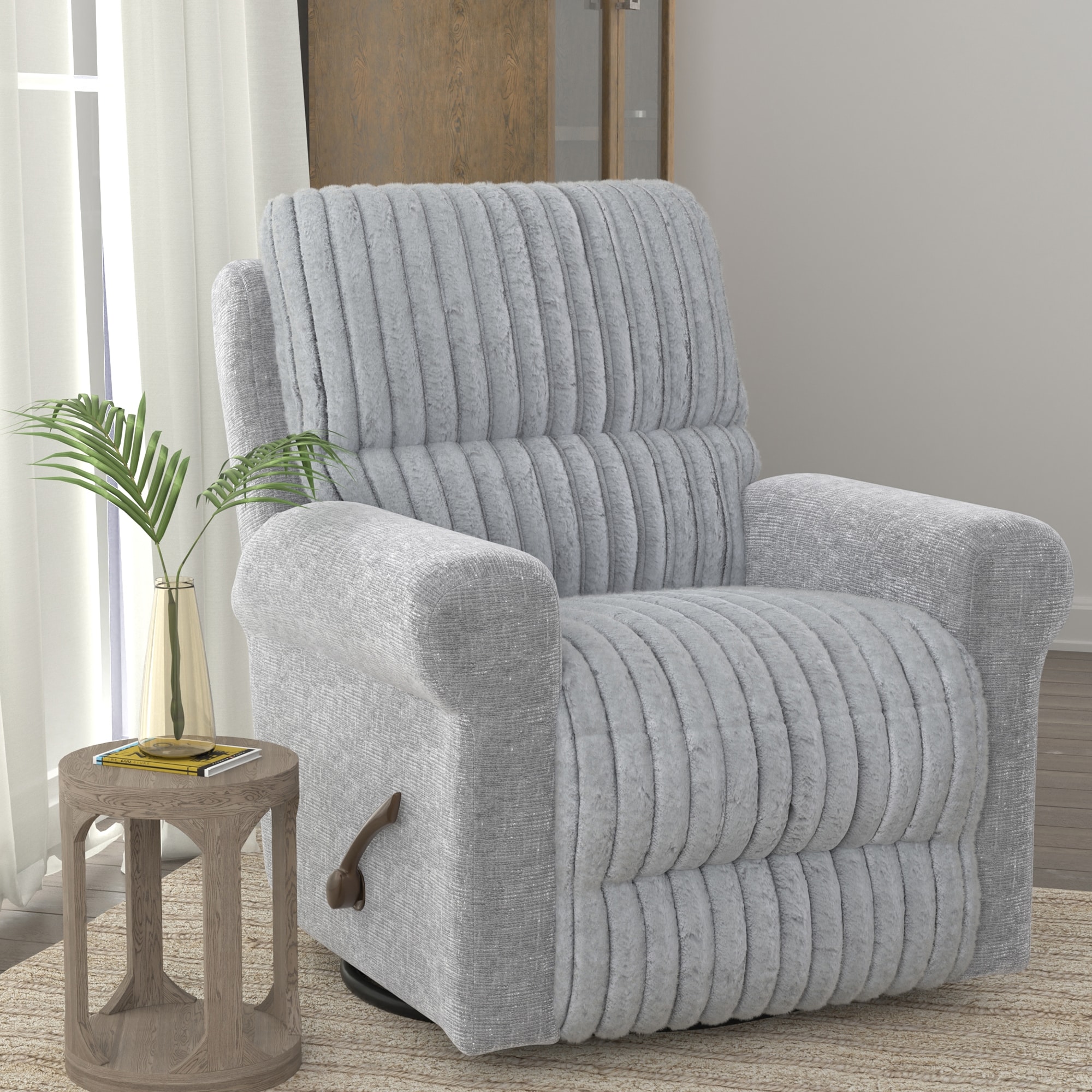 Catnapper Foxy Swivel Glider Recliner - Nickel, , hires