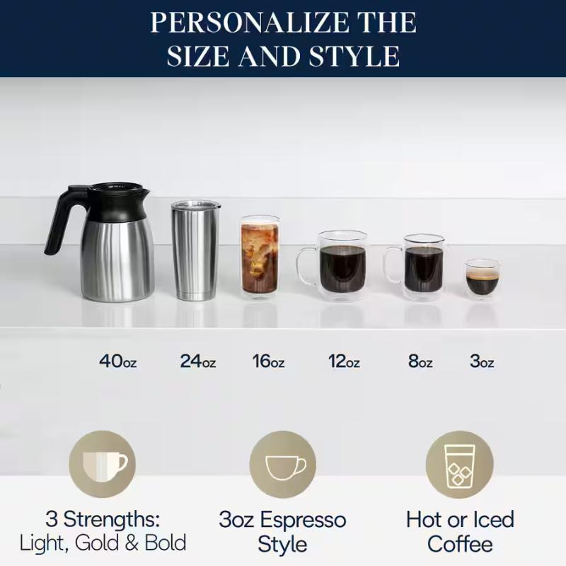 De Longhi TrueBrew Drip Coffee Maker with Carafe - Stainless Steel/Silver, , hires