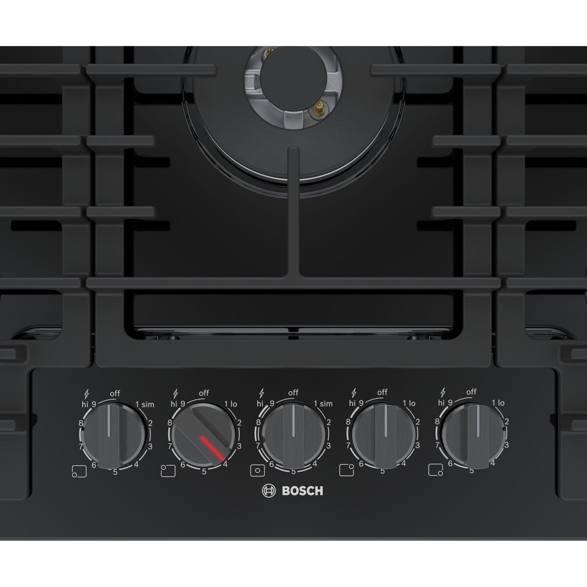 Bosch 800 Series 30 in. 5-Burner Natural Gas Cooktop with Simmer Burner & Power Burner - Black, Black, hires