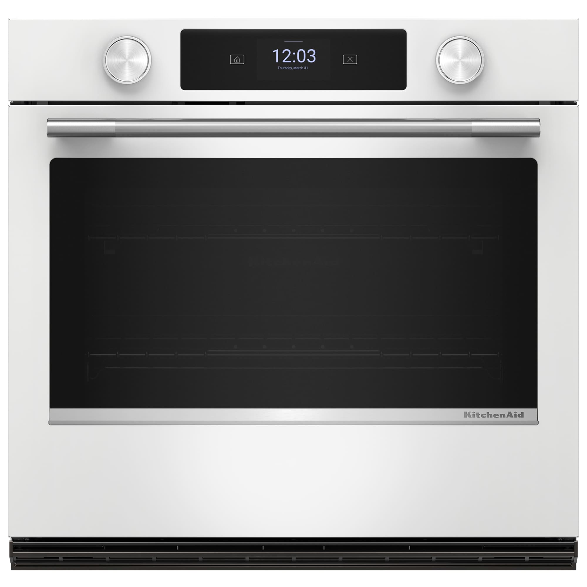 KitchenAid 30 in. 5.0 cu. ft. Smart Steam Electric Single Wall Oven with True European Convection - White, , hires