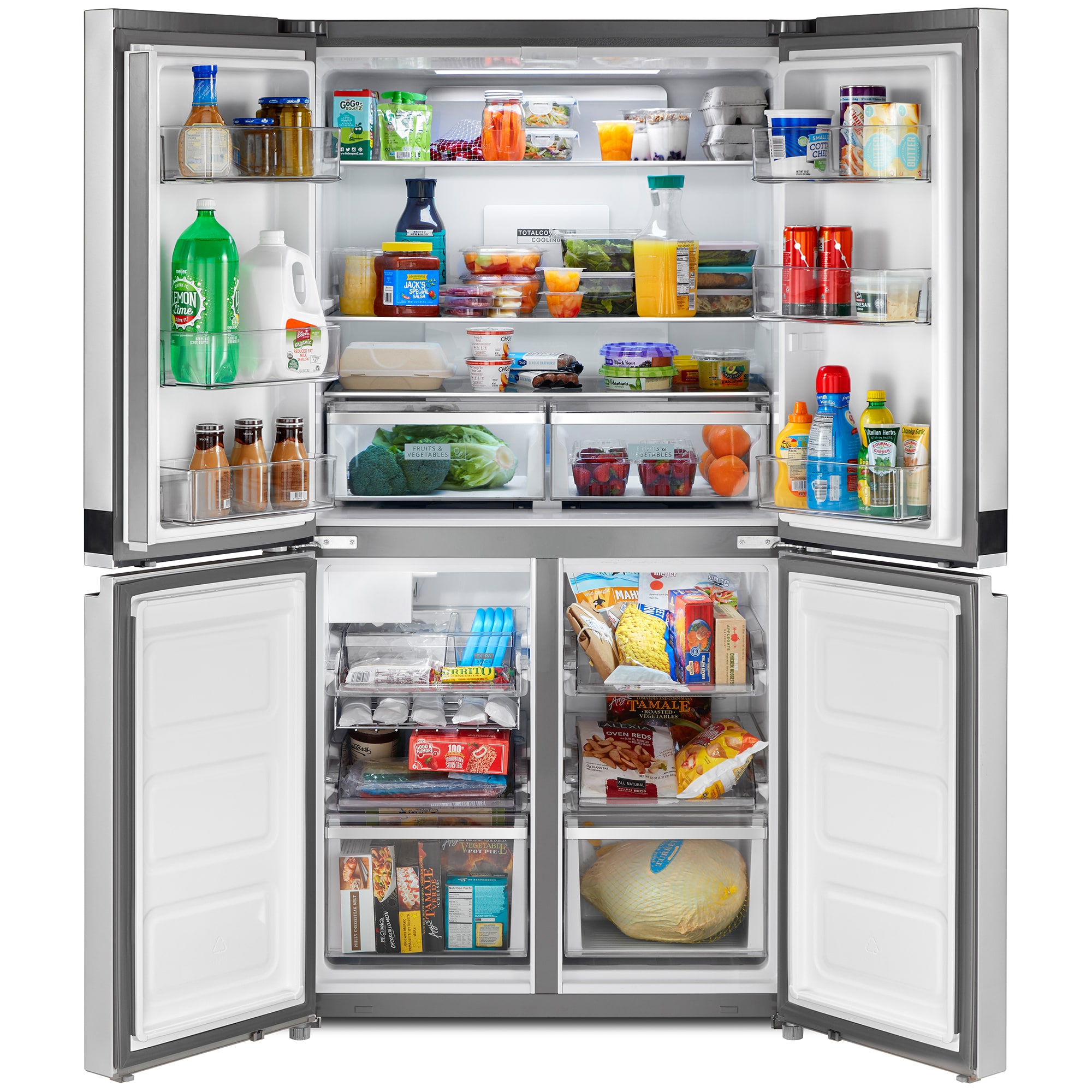 Whirlpool 36 in. 19.4 cu. ft. Counter Depth 4-Door French Door Refrigerator with Ice Maker - Fingerprint-Resistant Stainless Finish, , hires