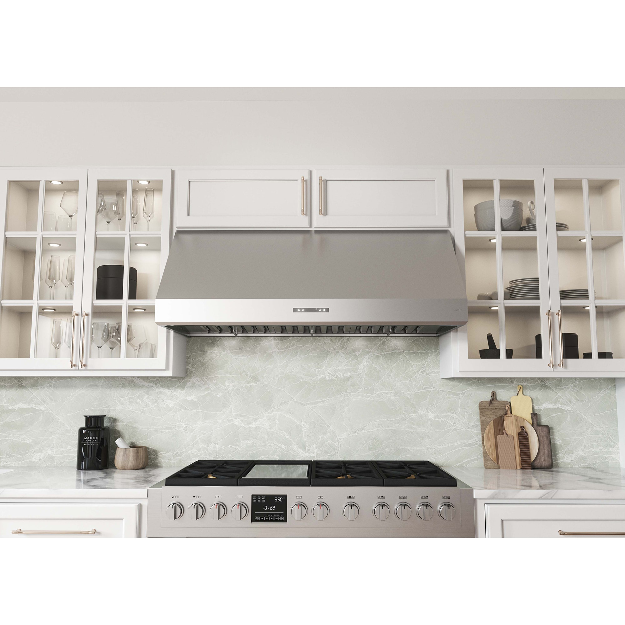 Zephyr 30 in. Canopy Pro Style Range Hood with 6 Speed Settings, 700 CFM & 2 LED Lights - Stainless Steel, , hires