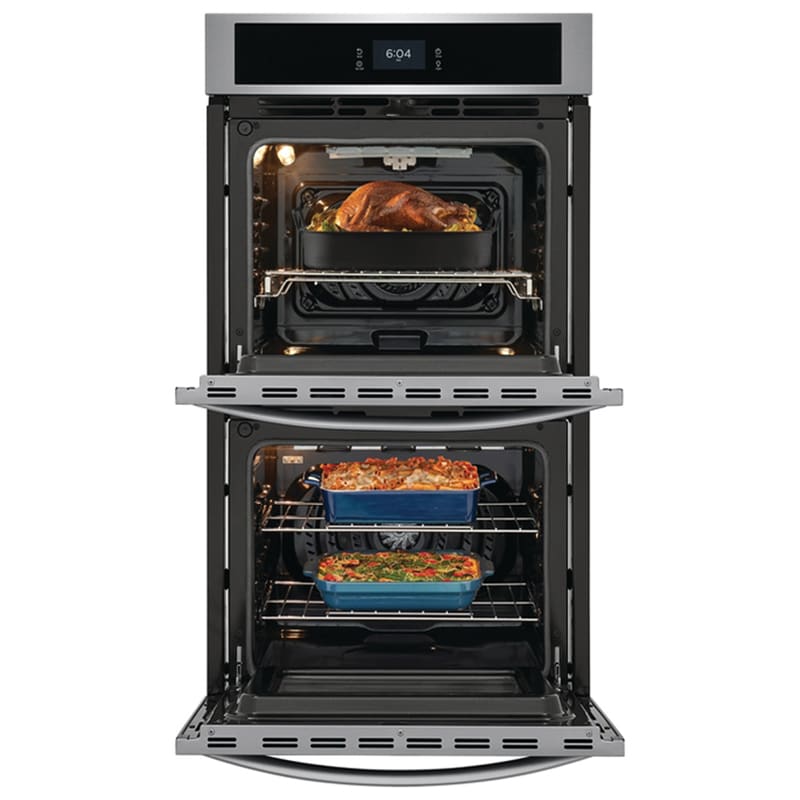 Frigidaire 27 in. 7.6 cu. ft. Top Control Electric Double Wall Oven with Standard Convection - Stainless Steel, Stainless Steel, hires