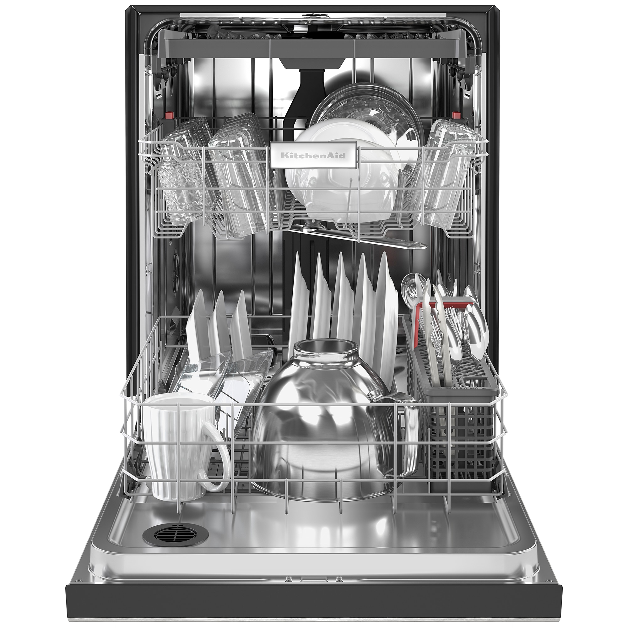 KitchenAid 24 in. Front Control Dishwasher with 39 dBa Sound Level, 3rd-Rack & Pocket - Stainless Steel with PrintShield Finish, Stainless Steel with PrintShield Finish, hires