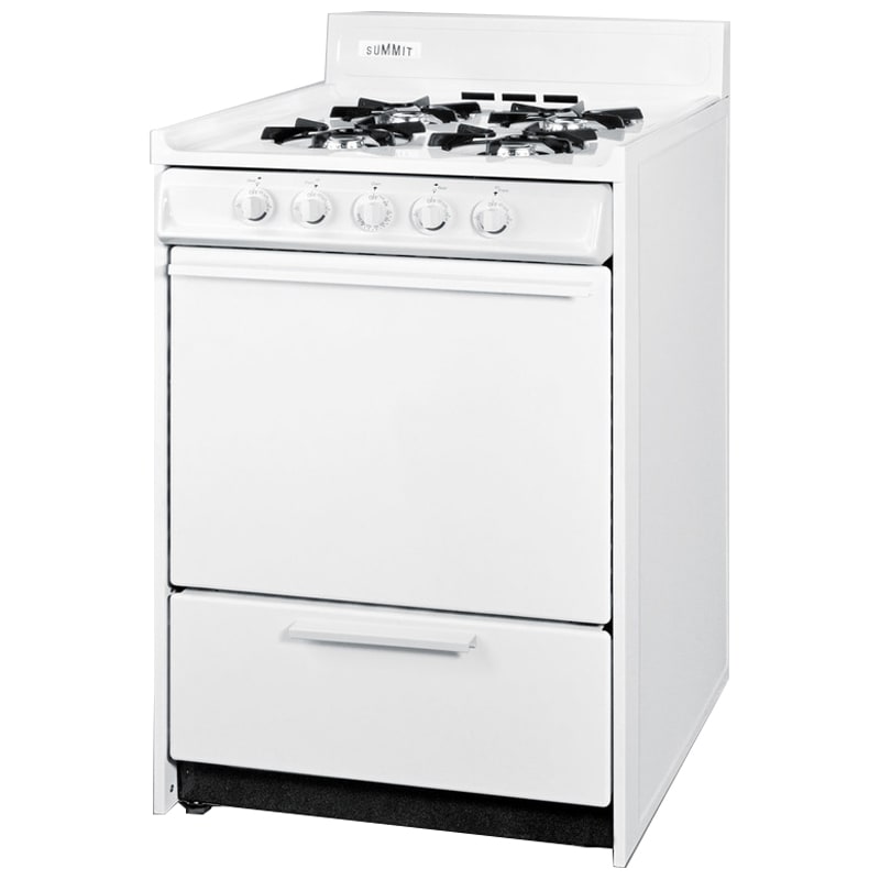 Summit 24 in. 2.9 cu. ft. Gas Range with Open Burners - White, , hires