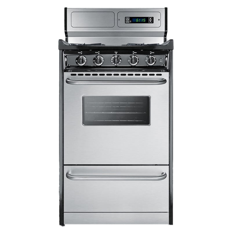Summit 20 in. 2.5 cu. ft. Gas Range with Open Burners - Stainless Steel, , hires