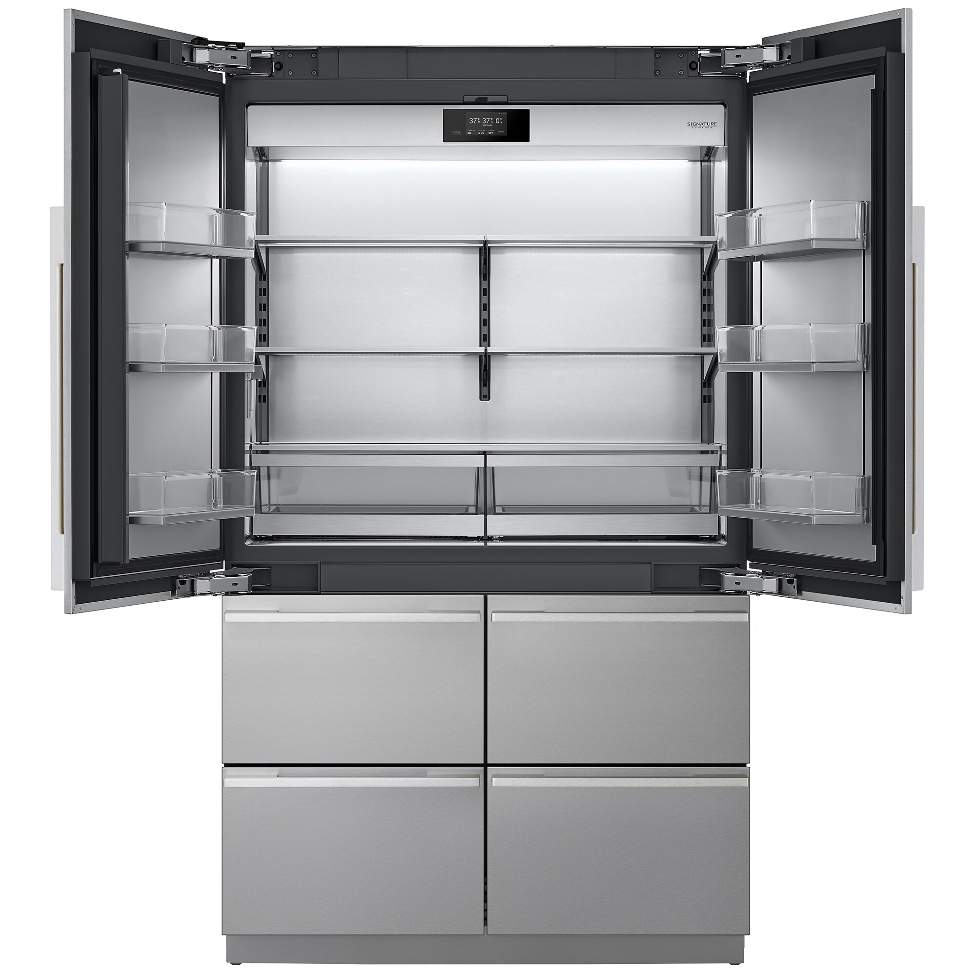 Signature Kitchen Suite 48 in. 26.0 cu. ft. Built-In Smart Counter Depth 6-Door French Door Refrigerator with Internal Water Dispenser - Stainless Steel, , hires