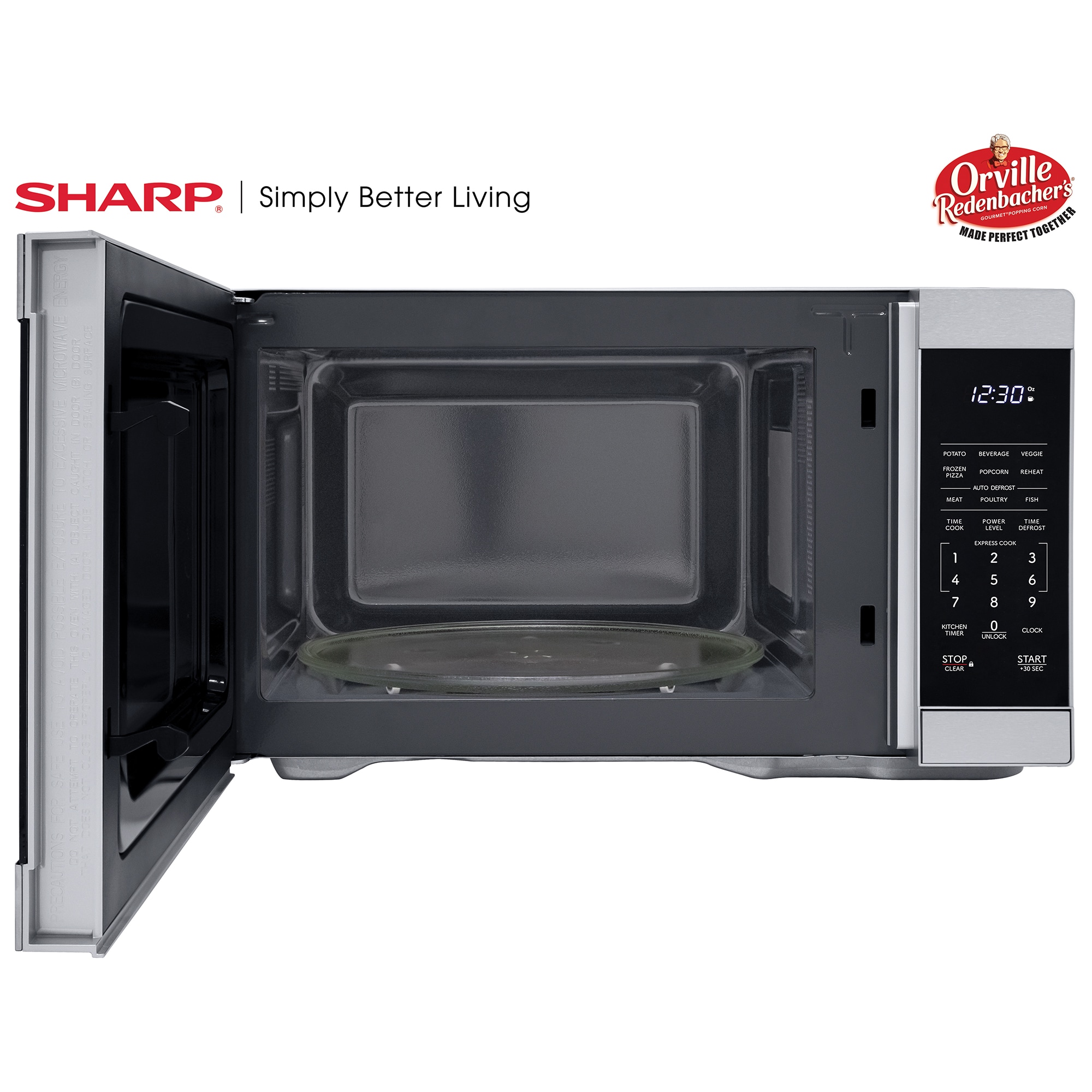 Sharp 21 in. 1.1 cu. ft. 1000W Countertop Microwave - Stainless Steel, , hires