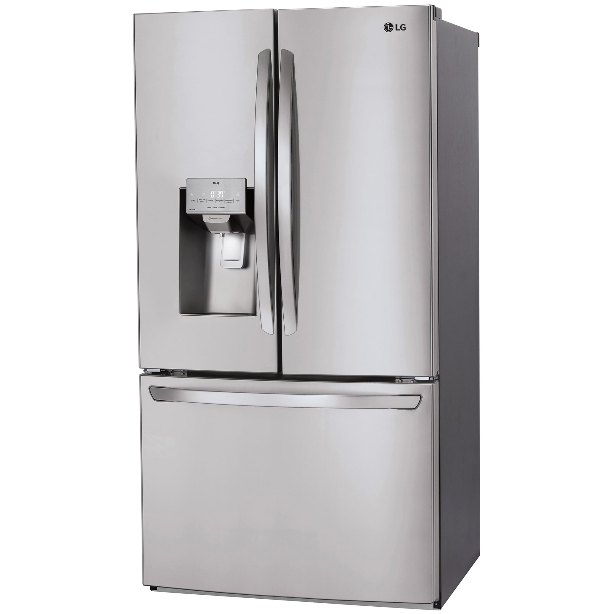 LG 36 in. 27.7 cu. ft. Smart French Door Refrigerator with Ice & Water Dispenser - PrintProof Stainless Steel, PrintProof Stainless Steel, hires