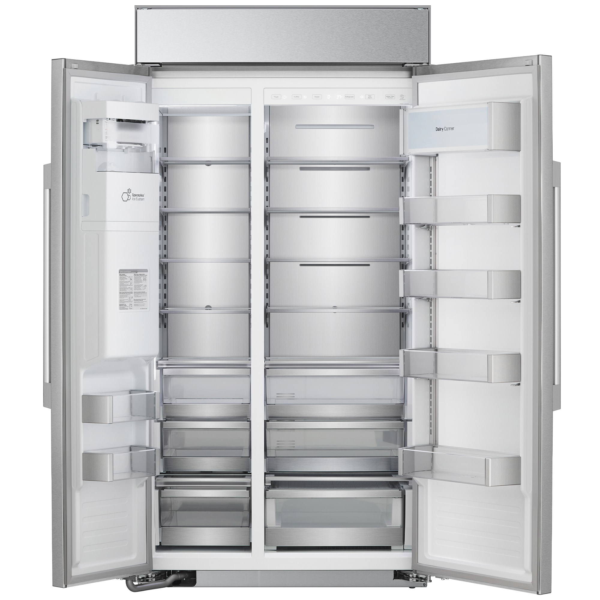 Signature Kitchen Suite 42 in. 25.6 cu. ft. Built-In Smart Counter Depth Side by Side Refrigerator with Ice & Water Dispenser - Stainless Steel, , hires