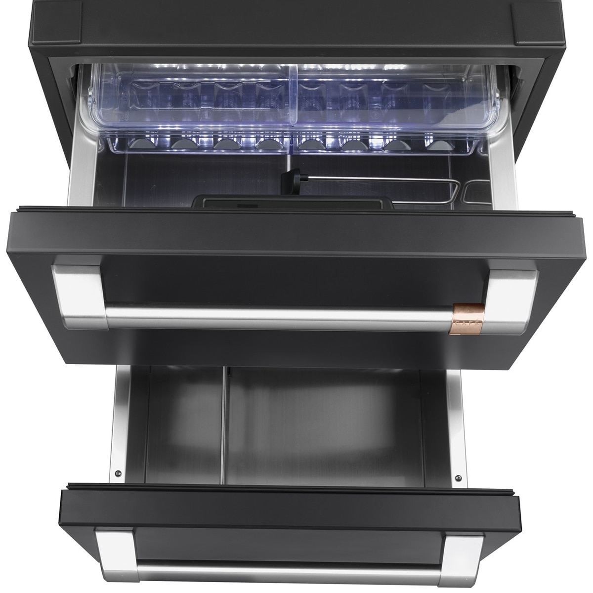 Cafe 24 in. 5.7 cu. ft. Double Refrigerator Drawers - Matte Black, Matte Black, hires