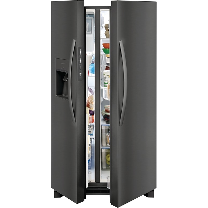 Frigidaire 36 in. 25.6 cu. ft. Side by Side Refrigerator with Ice & Water Dispenser - Black Stainless, Black Stainless, hires