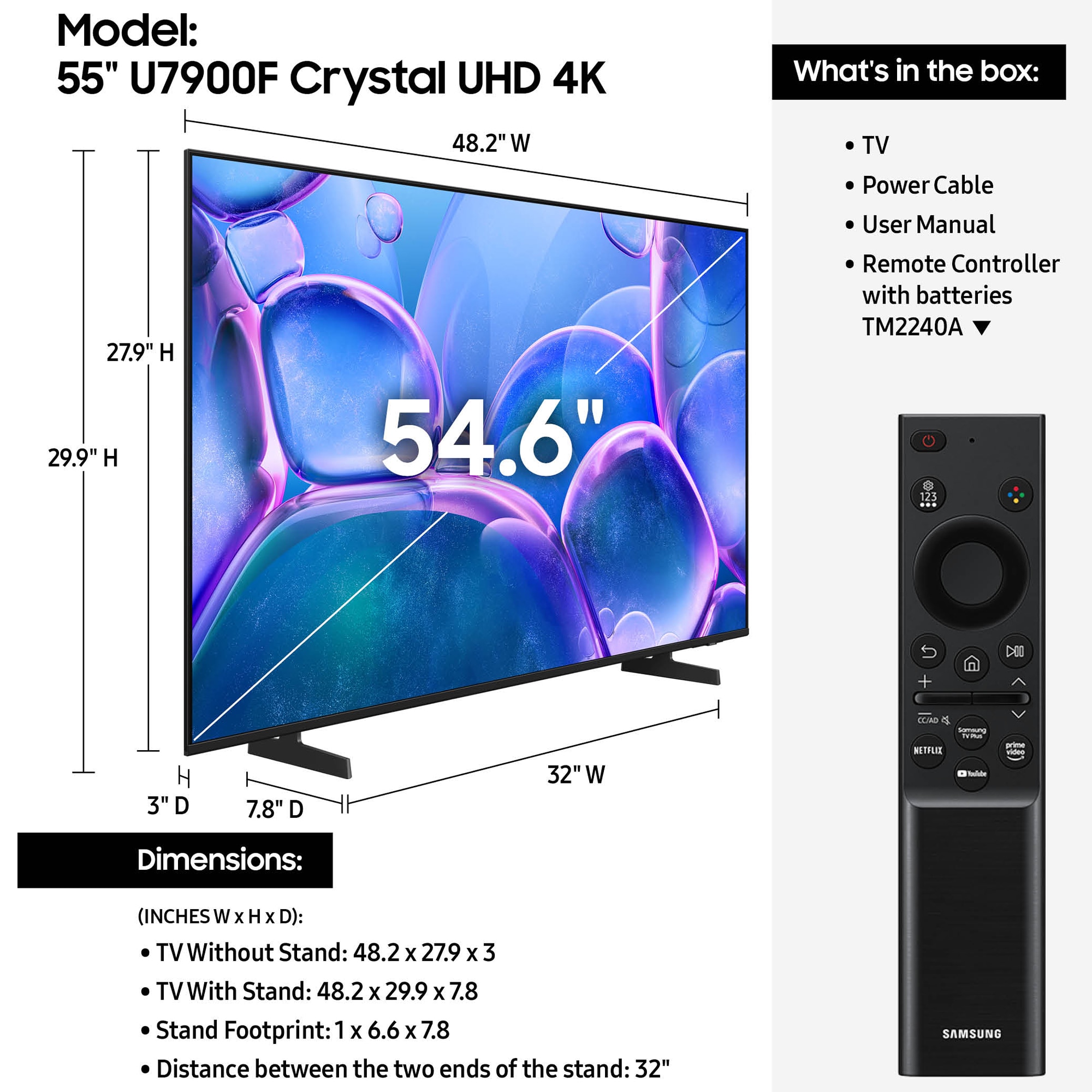 Samsung - 55" Class U7900F LED 4K UHD Smart Tizen TV, , hires