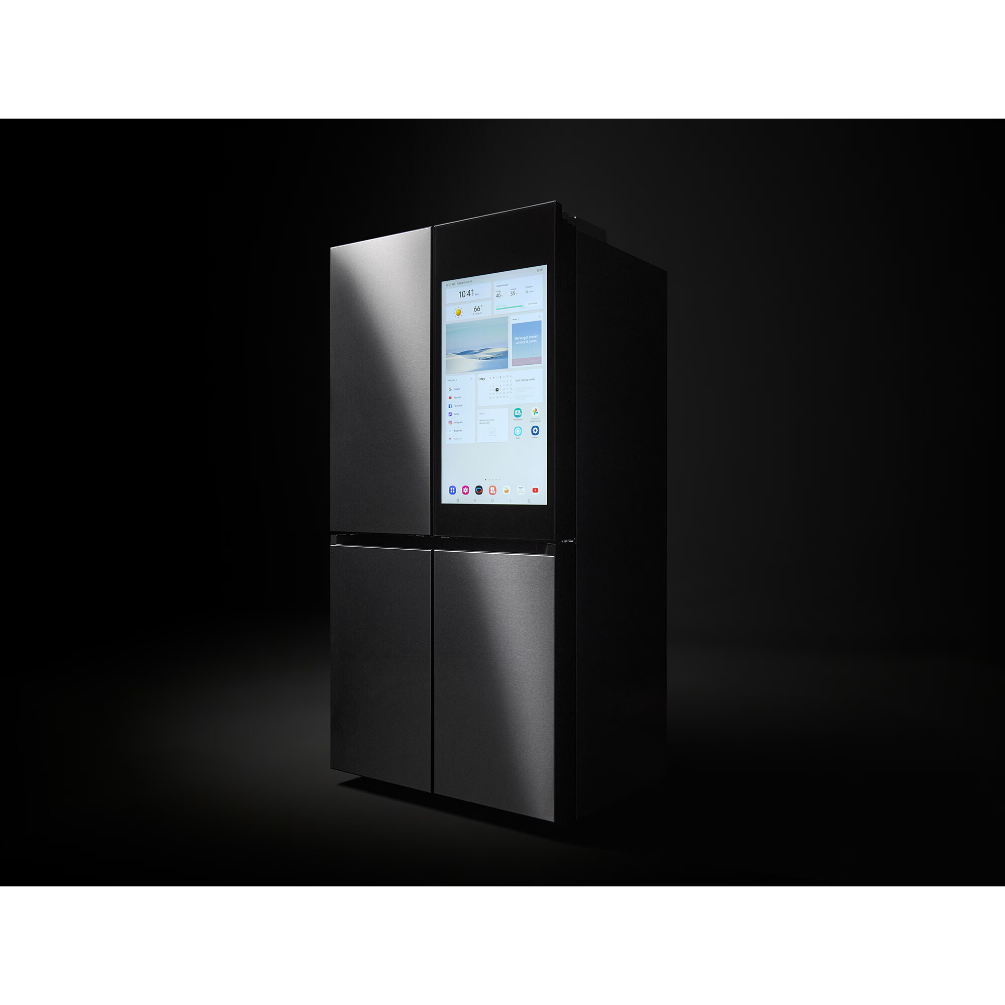 Samsung Bespoke 36 in. 28.6 cu. ft. Smart 4-Door French Door Refrigerator with Internal Water Dispenser - Fingerprint Resistant Stainless, Fingerprint Resistant Stainless, hires