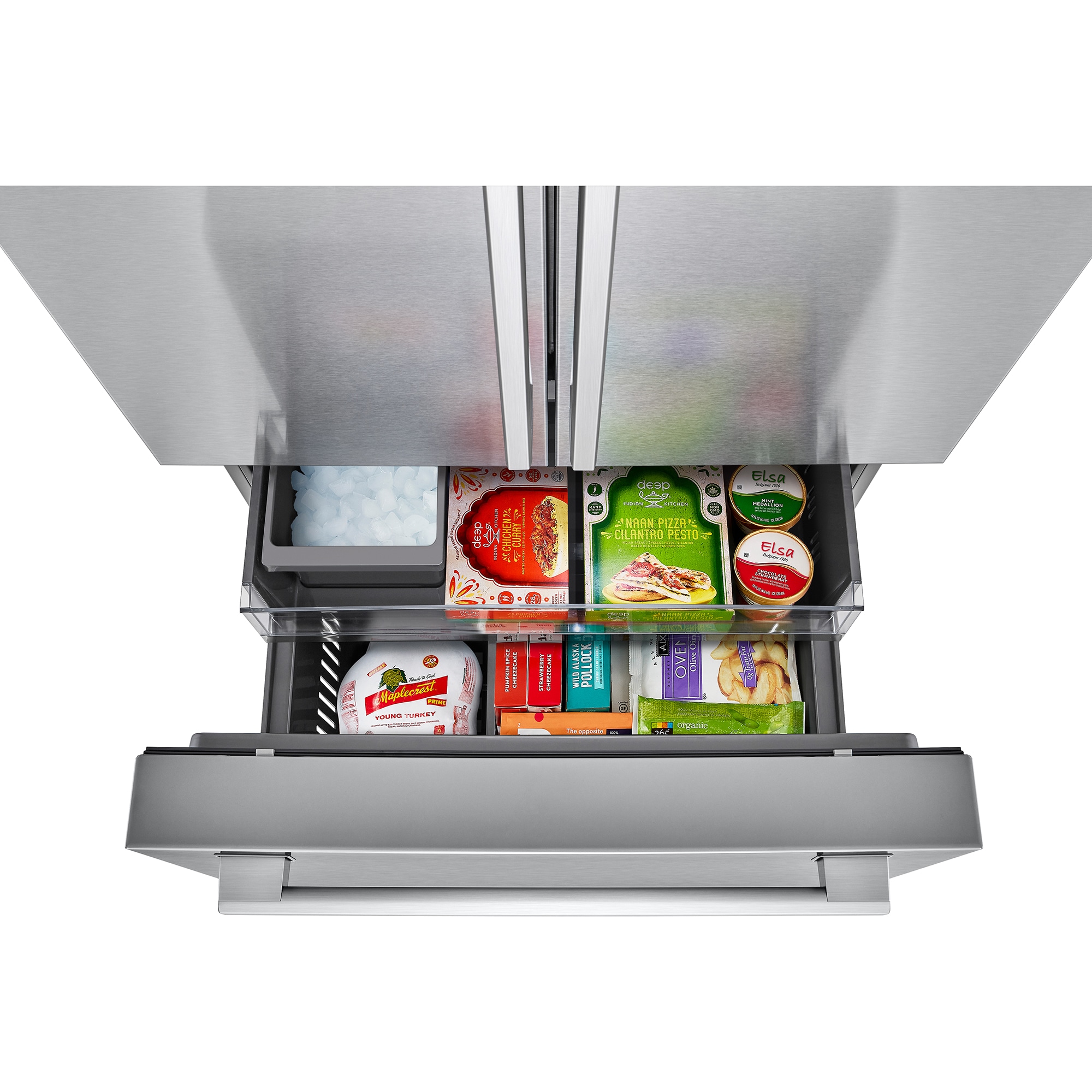 LG Studio 36 in. 26.5 cu. ft. Smart Counter Depth French Door Refrigerator with Internal Water Dispenser - PrintProof Stainless Steel, PrintProof Stainless Steel, hires