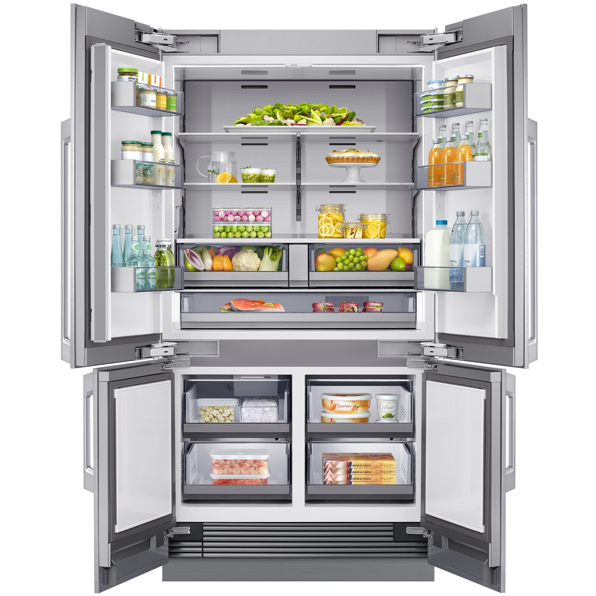 Dacor 42 in. 23.5 cu. ft. Built-In Smart Counter Depth 4-Door French Door Refrigerator with Internal Water Dispenser - Custom Panel Ready, , hires