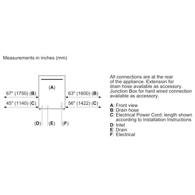 Bosch 300 Series 24 in. Front Control Smart Dishwasher with 46 dBa Sound Level, 3rd-Rack, PureDry & Pocket - White, , hires