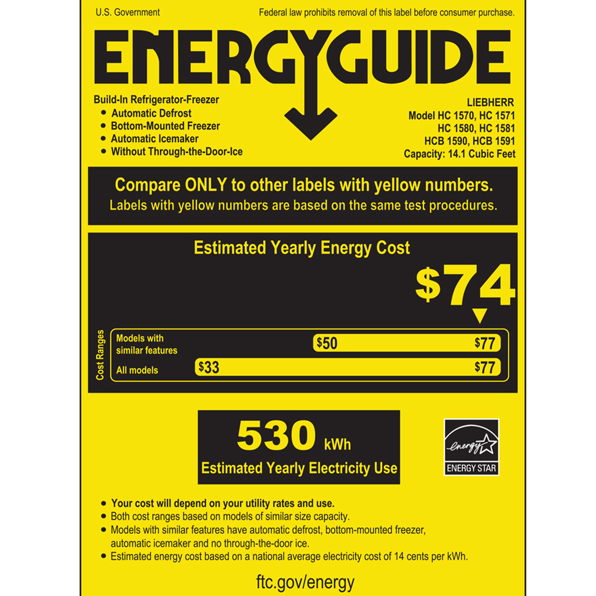 Liebherr 30 in. 14.1 cu. ft. Built-In Counter Depth Bottom Freezer Refrigerator with Ice Maker - Custom Panel Ready, , hires