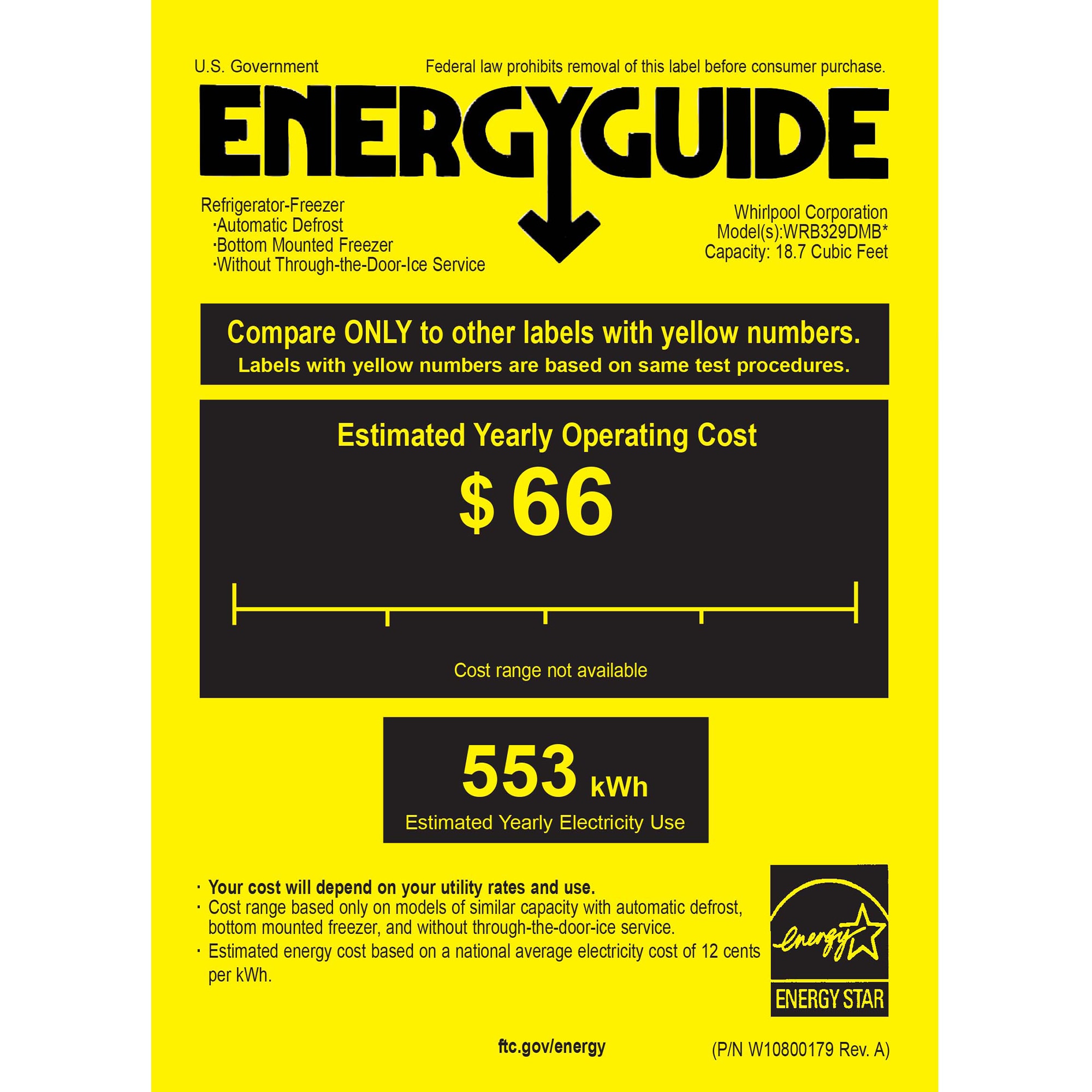 Whirlpool 30 in. 18.7 cu. ft. Bottom Freezer Refrigerator with Ice Maker - Black-on-Black, Black on Black, hires