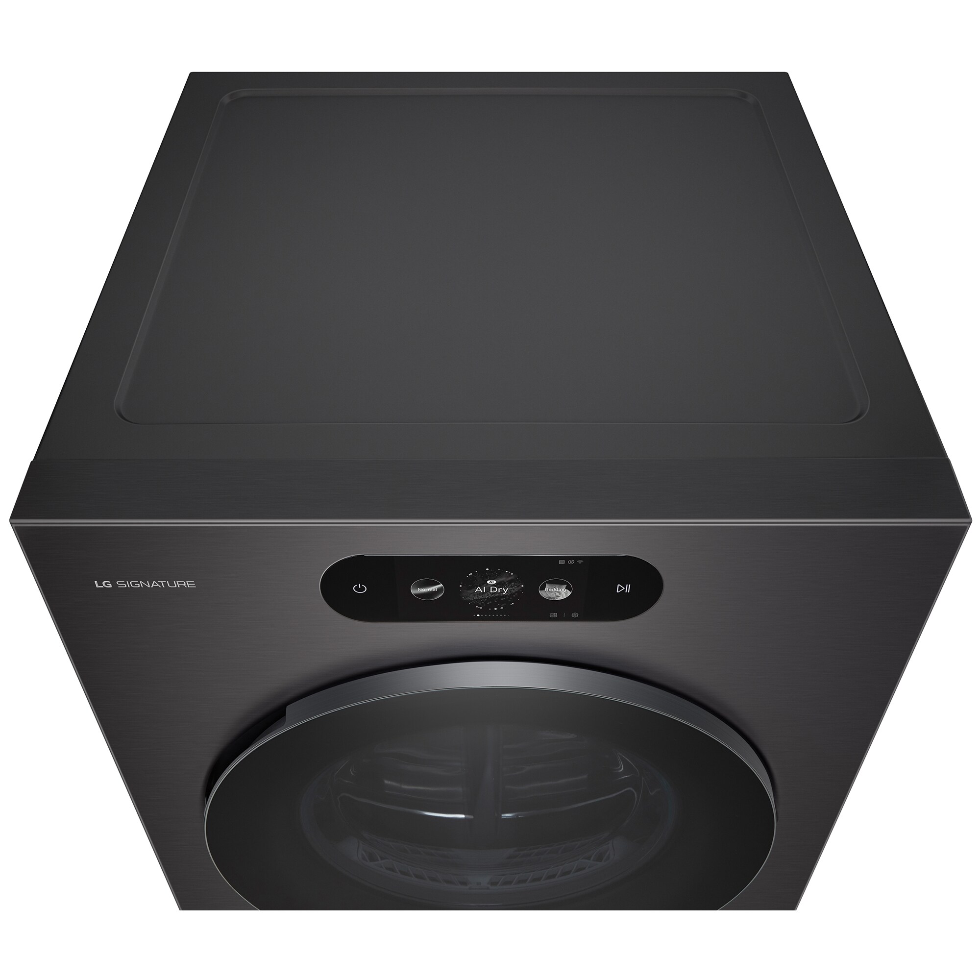 LG Signature 29 in. 9.0 cu. ft. Smart Stackable Electric Dryer with Built-In Intelligence, TurboSteam, AI Sensor Dry & Sanitize Cycle - Brushed Black Steel, , hires